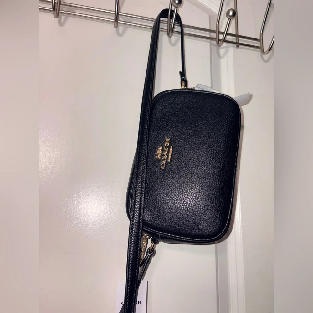 NWT Coach Mini Jamie Camera Bag in Black Pebble Leather - Picture 8 of 16